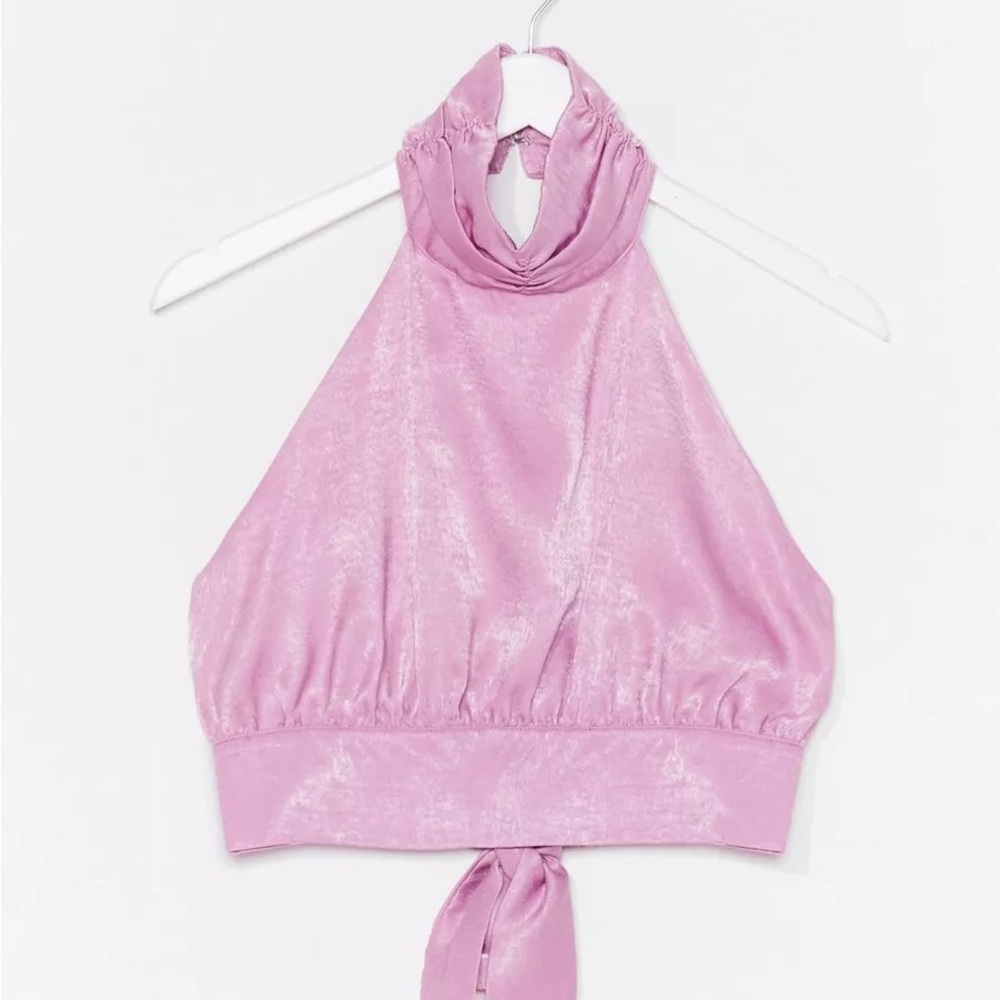 LILAC HIGH NECK CROP TOP NWT